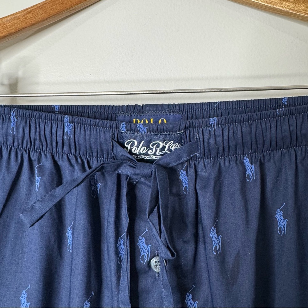 Polo Ralph Lauren Navy‎ Blue All Over Pony Print 100% Cotton Men’s Large - Picture 5 of 8